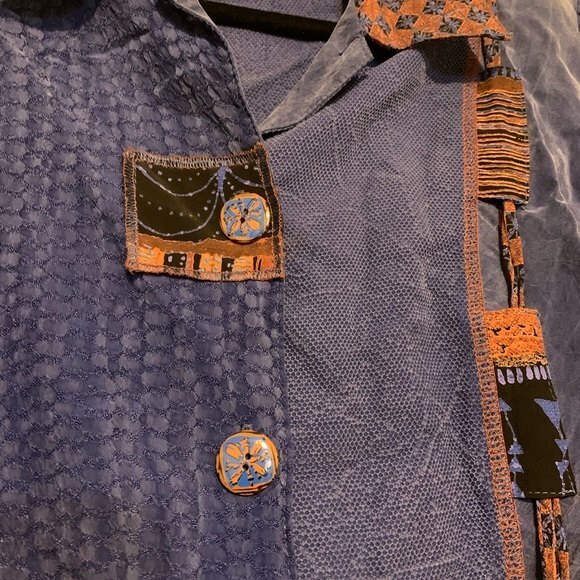 Vintage Nancy Bolen City Girl Large Western/Boho Patchwork Button Down Top - Picture 9 of 14